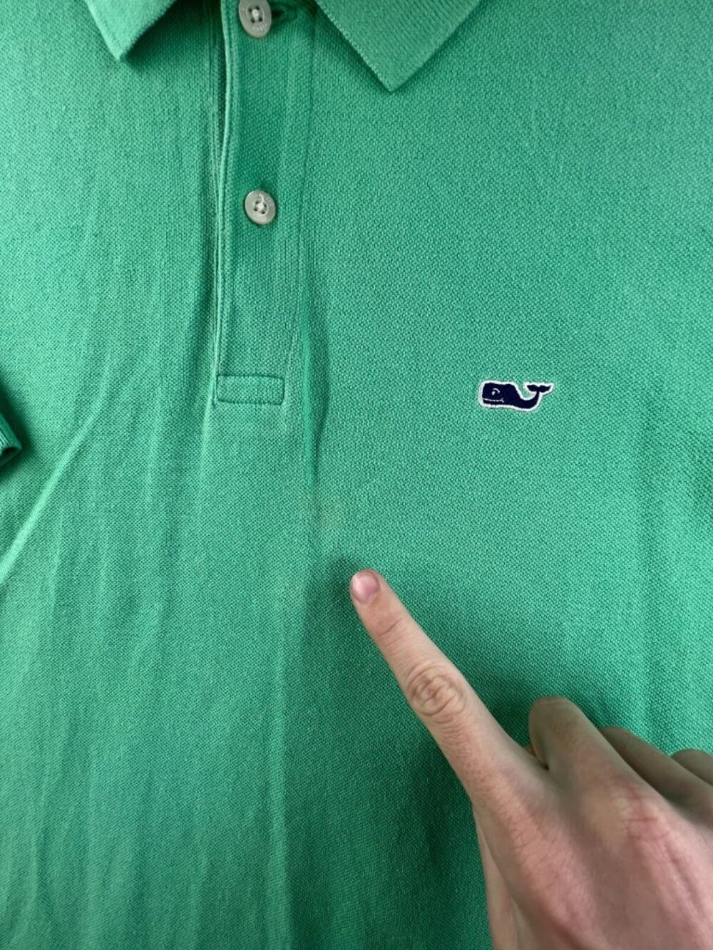 Vineyard Vines Short Sleeve Polo Shirt Men’s Solid Green Pullover Cotton Large - Picture 10 of 15
